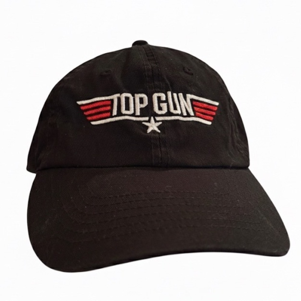 Top‎ Gun Black Embroidered Logo Baseball Cap Hat Paramount Pictures 2021